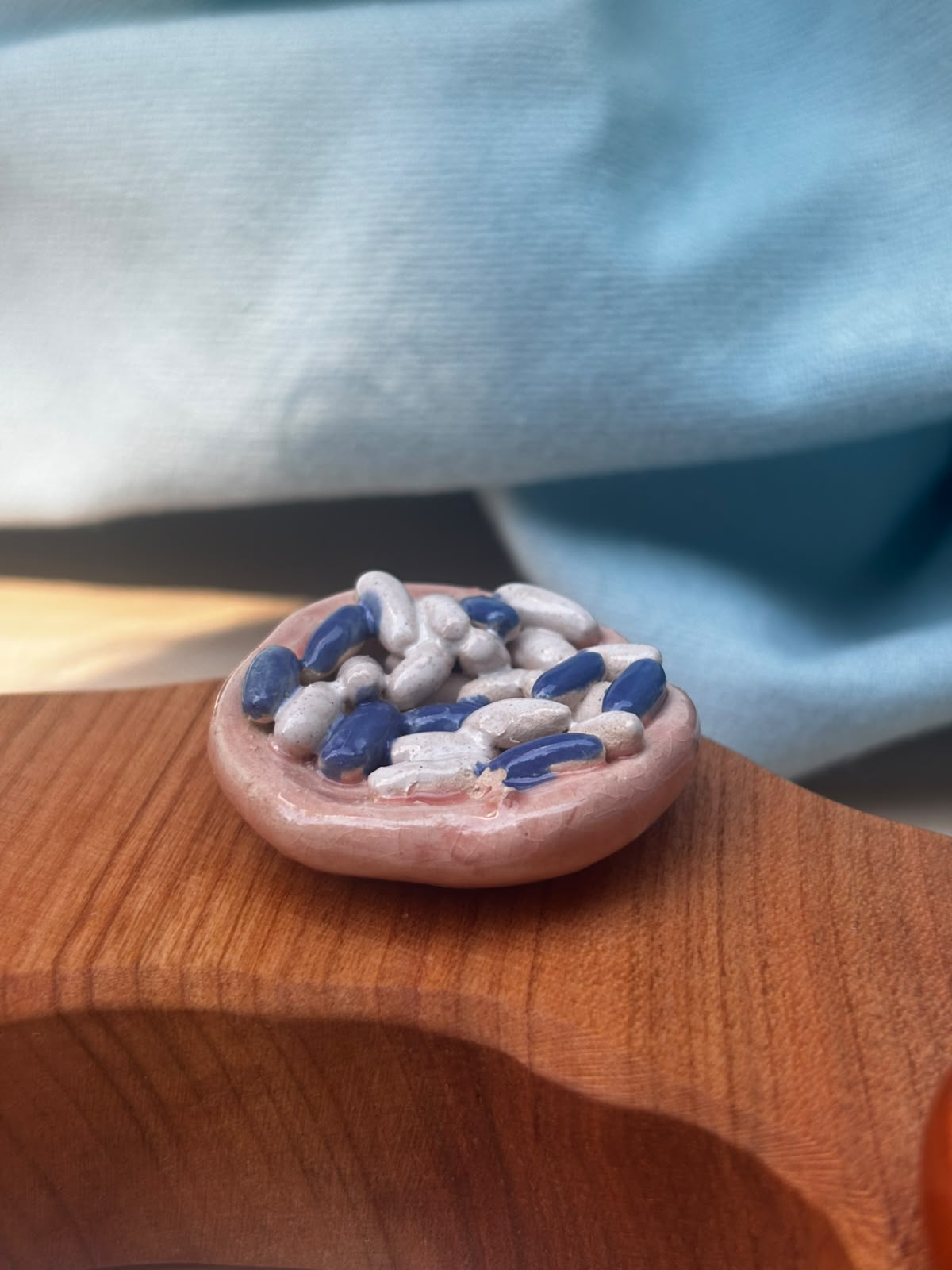 Keramieken steker Beschuit met muisjes blauw | Lekker Sofisch