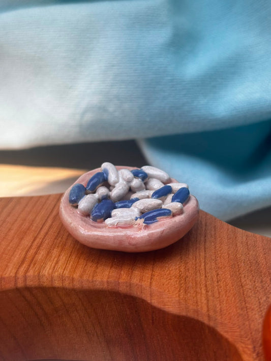 Keramieken steker Beschuit met muisjes blauw | Lekker Sofisch