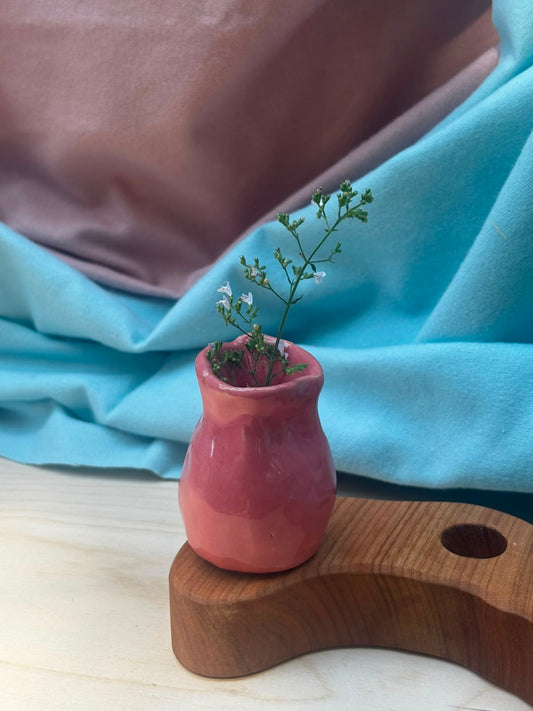 Keramieken stekervaasje roze | Lekker Sofisch