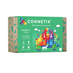 CONNETIX Rainbow Creative Pack met 102 magnetische tegels in regenboogkleuren in doos