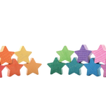 Houten regenboogsterren, 12-delig, Ocamora