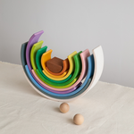 AVDAR grote regenboog van lindehout in aardse 4 Seasons-kleuren