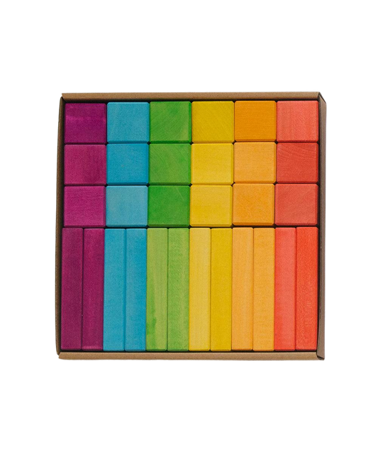 Houten Bricks & blocks in regenboogkleuren, 30-delig, AVDAR
