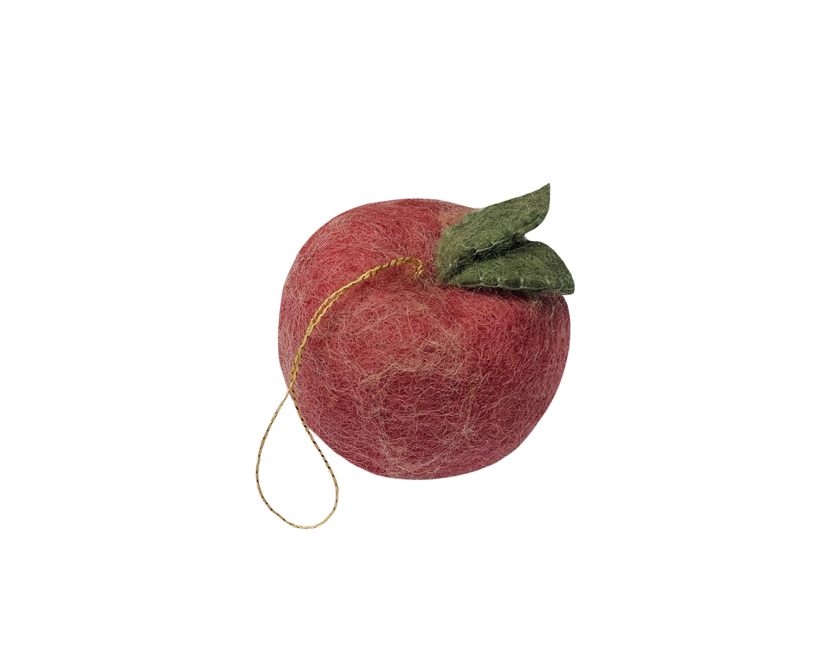Appel-ornament, koraal, vilt | Gamcha