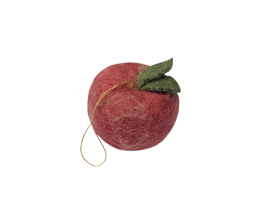 Appel-ornament, koraal, vilt | Gamcha