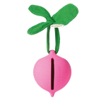 Oli&Carol speenkokertje Ramona the Radish, radijsvorm met mousseline blad
