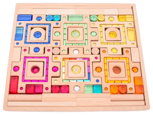 Edelsteen puzzelblokken, 58-delig | Tickit