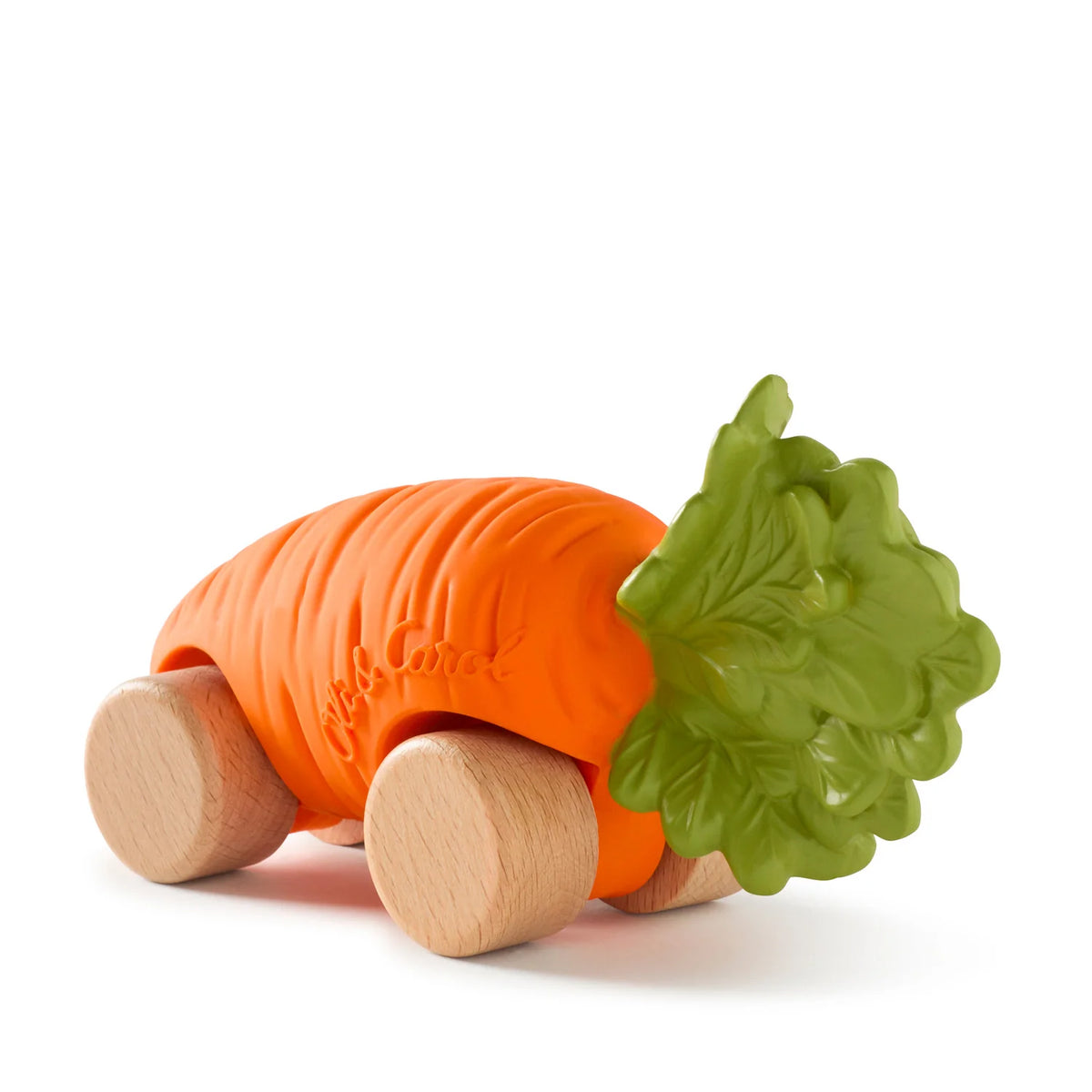 Oli&Carol speelgoedautootje Cathy the Carrot, wortelvorm op houten wieltjes
