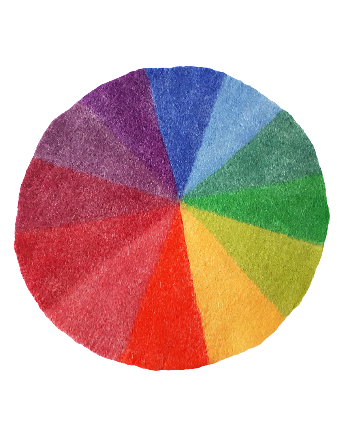 Ronde vilten kleurencirkel van Bauspiel met twaalf kleurvlakken en een diameter van 50 cm