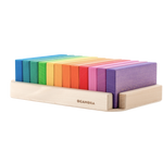 Houten regenboog bouwplanken groot, 12-delig, Ocamora