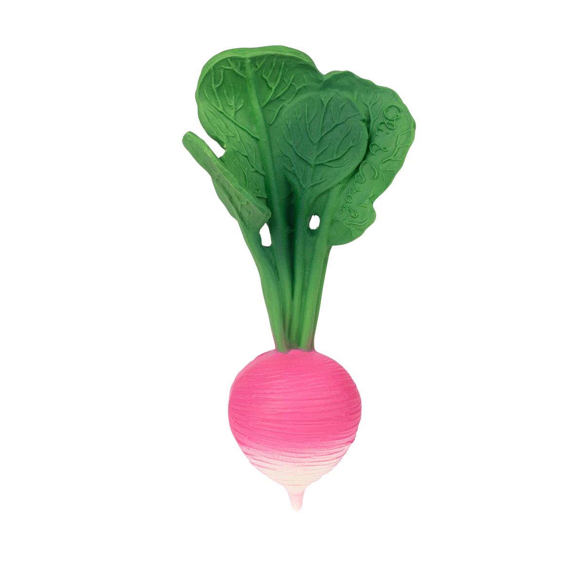 Oli&Carol bijtring Ramona the Radish, vorm van een radijsje met blad