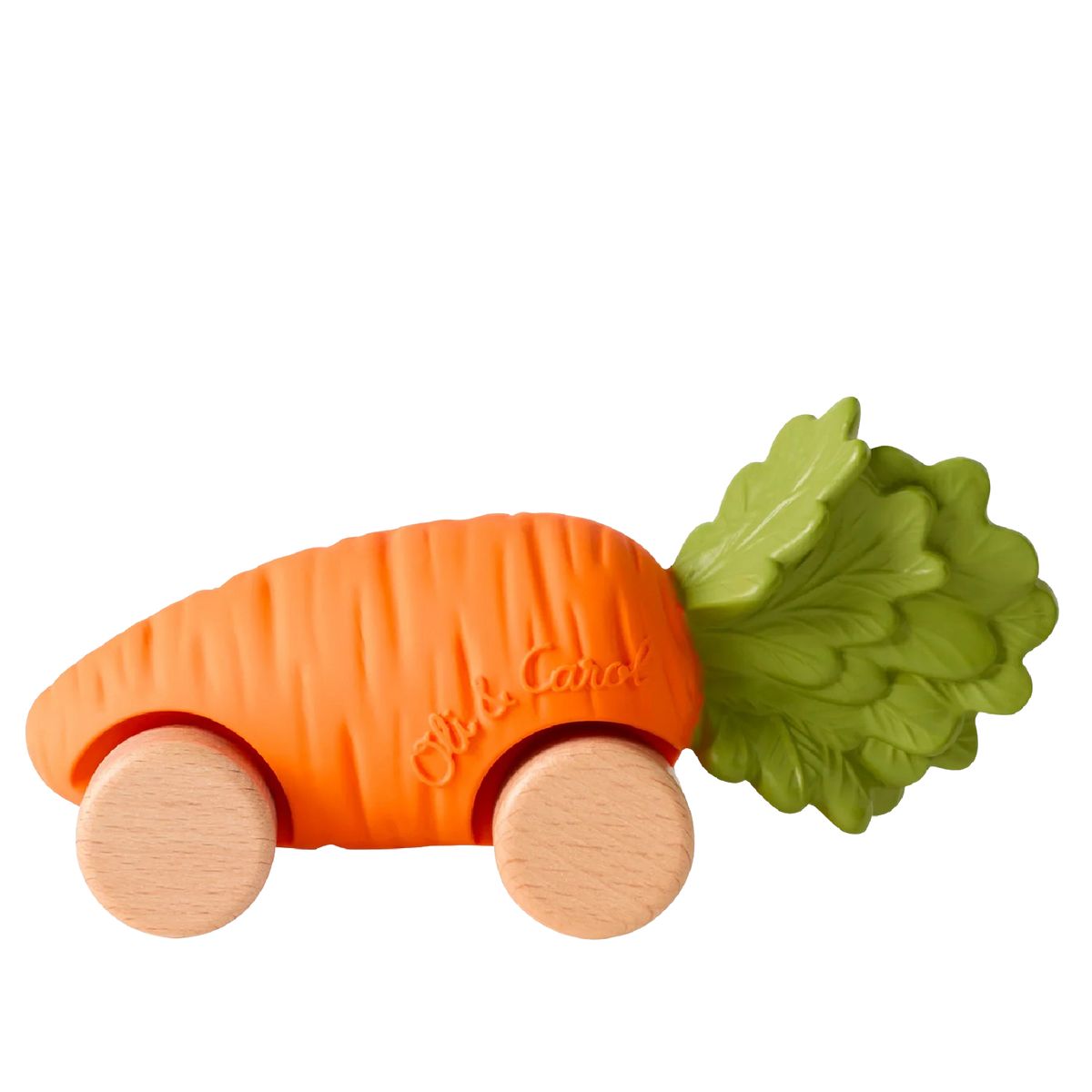 Oli&Carol speelgoedautootje Cathy the Carrot, wortelvorm op houten wieltjes
