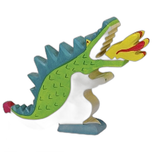 Holztiger houten draak, groen