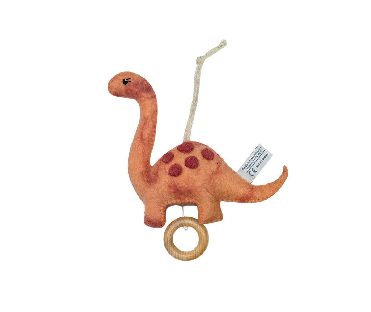 Muziekmobile dinosaurus vilt, koraal | Gamcha