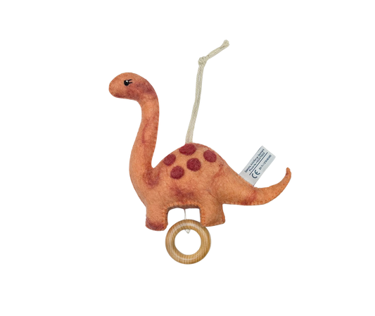 Muziekmobile dinosaurus vilt, koraal | Gamcha
