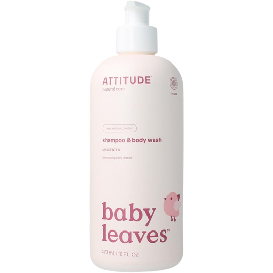 ATTITUDE Baby Leaves 2-in-1 shampoo parfumvrij fles 473 ml