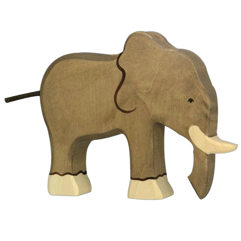 Holztiger houten olifant, groot