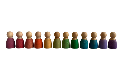Regenboog houten poppetjes, 12-delig | Ziggy Natural Play