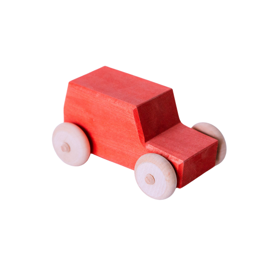 Houten jeep, rood, AVDAR