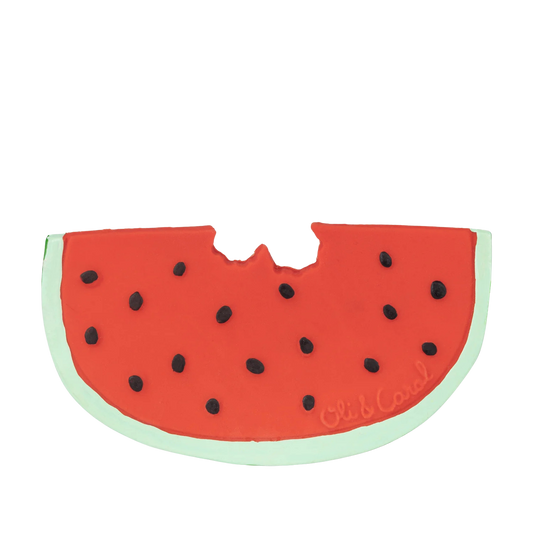 Oli&Carol bijtring Wally the Watermelon, vorm van een aangebeten watermeloenpartje