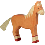 Houten paard staand, lichtbruin, Holztiger