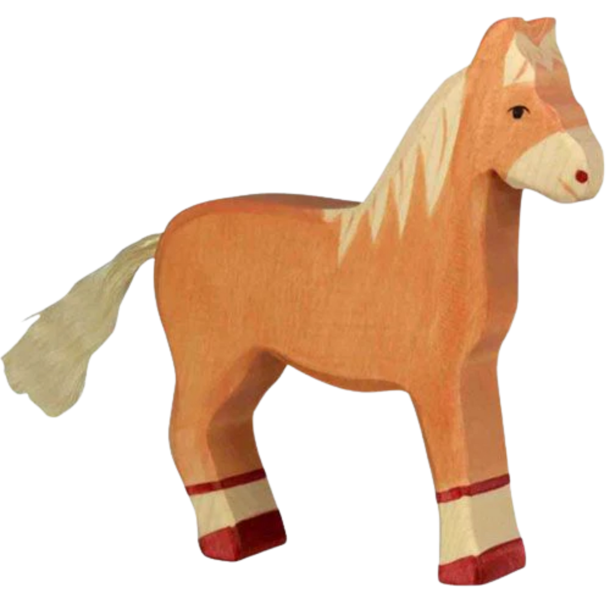 Houten paard staand, lichtbruin, Holztiger