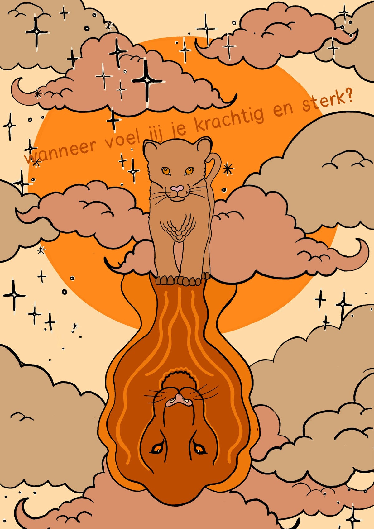 Mama Terra Samen Stilstaan Carddeck kaart met vraag en illustratie
