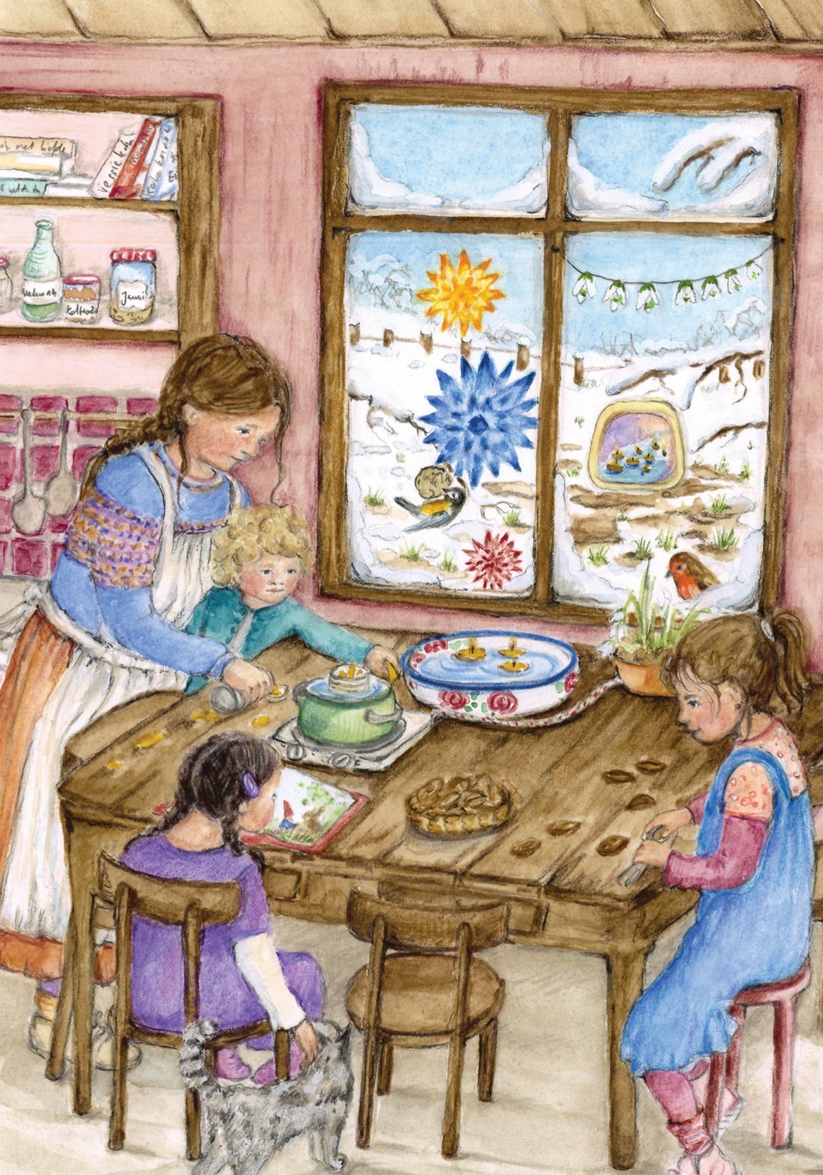 Maria Lichtmis illustratie van Eentje van Margo voor de wintertafel