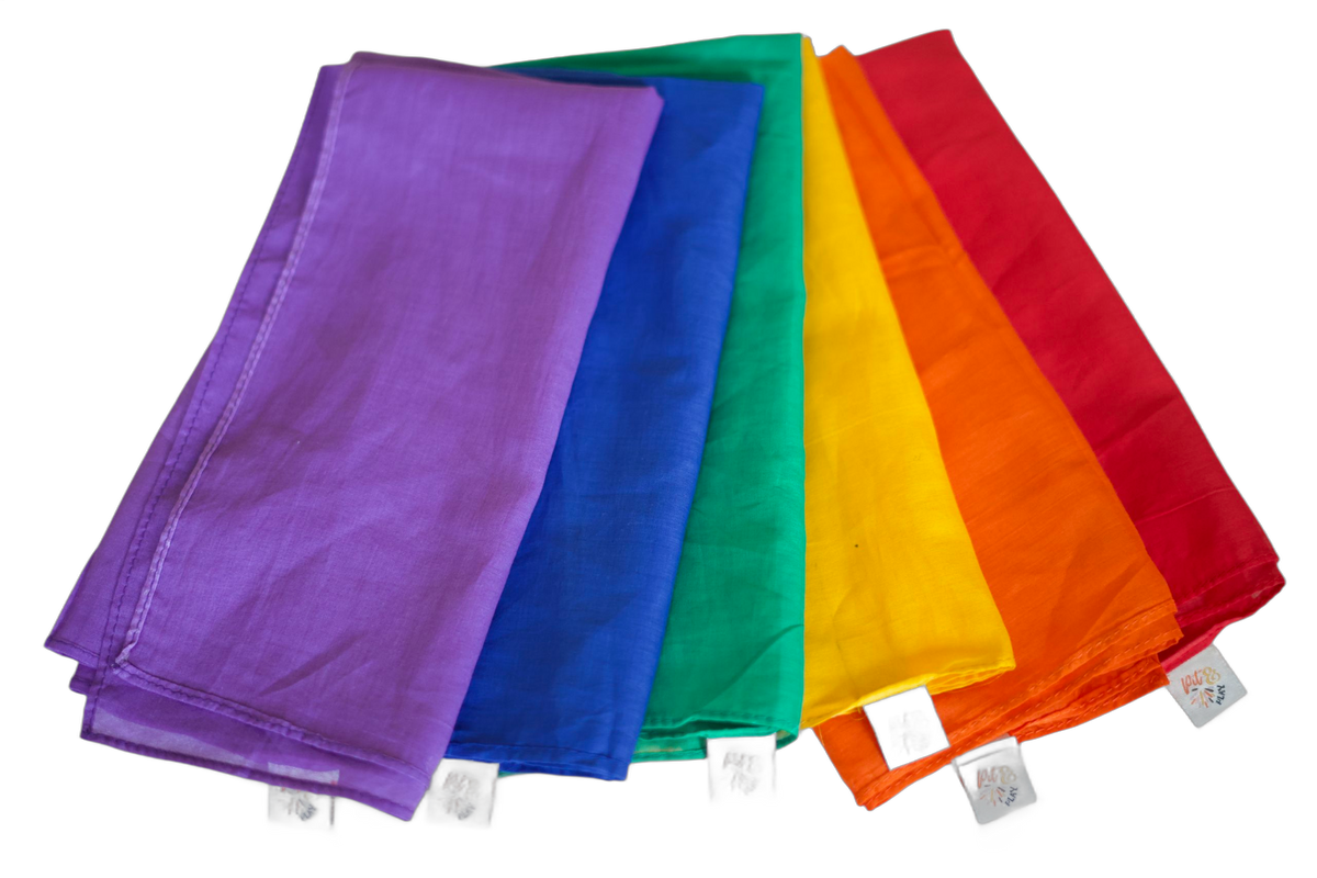 Pit & Play grote speeldoeken in regenboogkleuren, set van 6