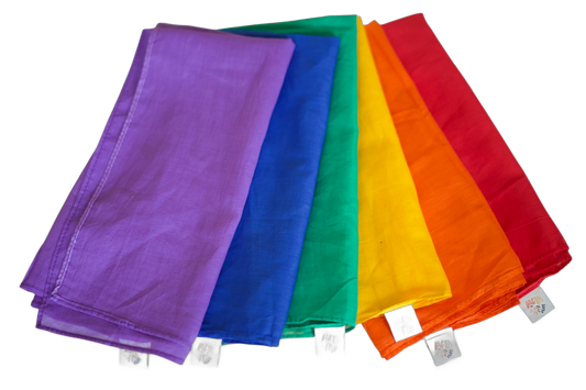Pit & Play speeldoeken in regenboogkleuren, set van 6