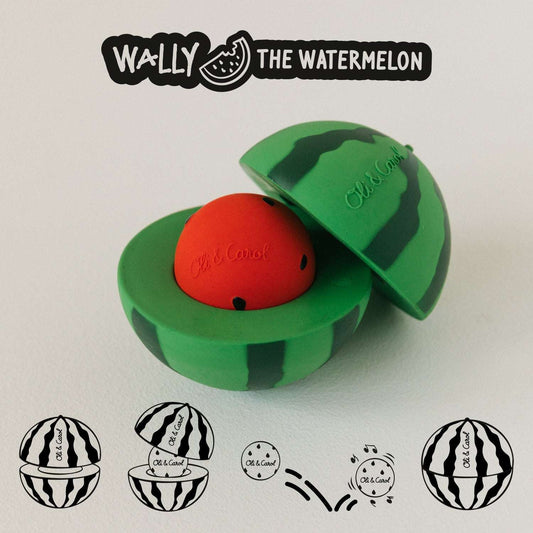 Oli&Carol Stack&Bounce Watermelon, watermeloenvormig stapel- en rammelspeeltje